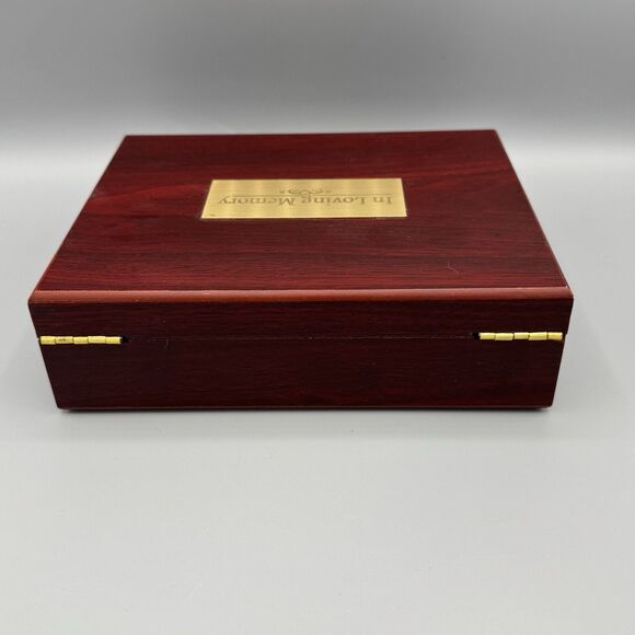 Vtg In Loving Memory Wood Keepsake Trinket Photo Memorial Box Home Accent Decor - Picture 10 of 11